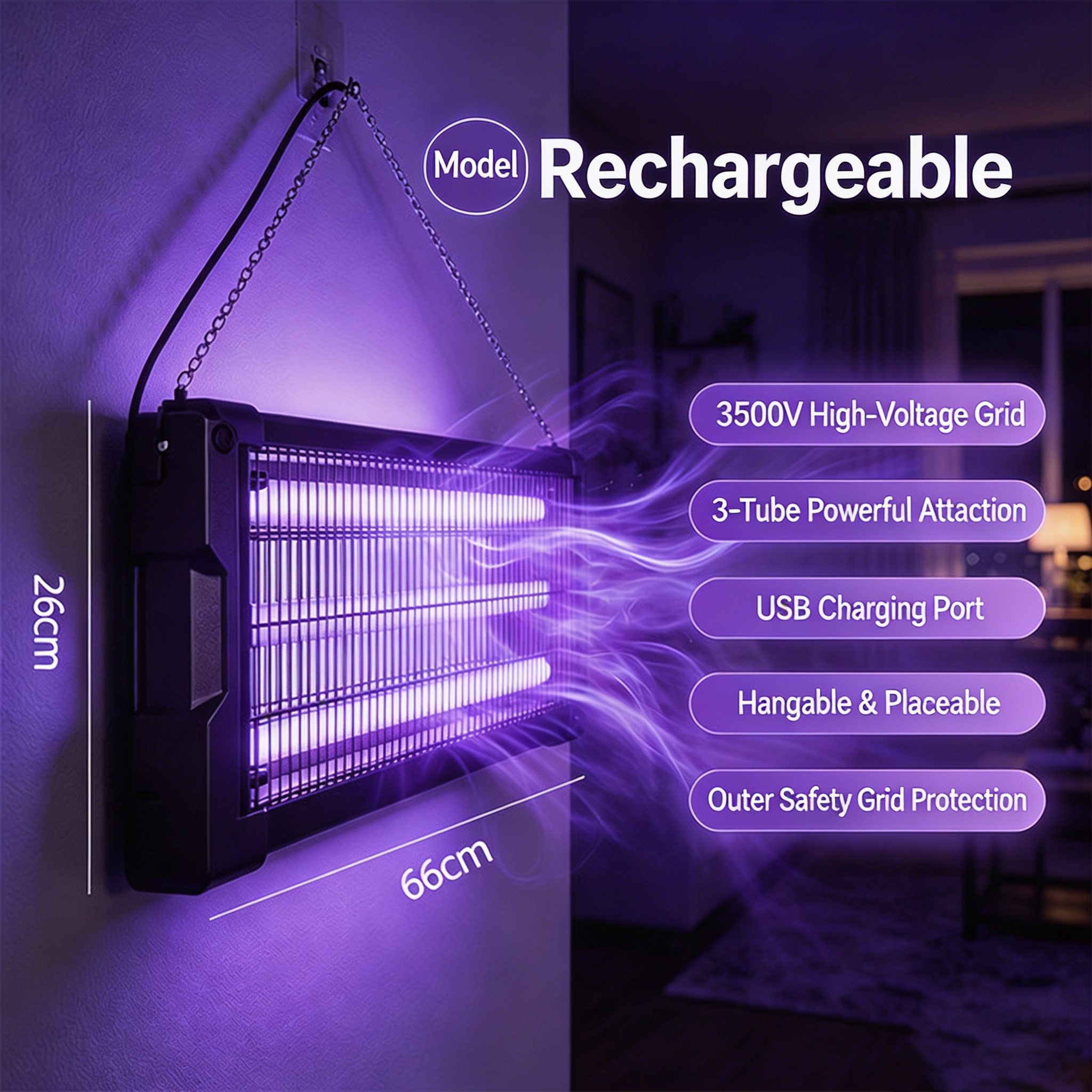 Rechargeable Rechargeable-mosquito-killer-lamp middle size for indoor