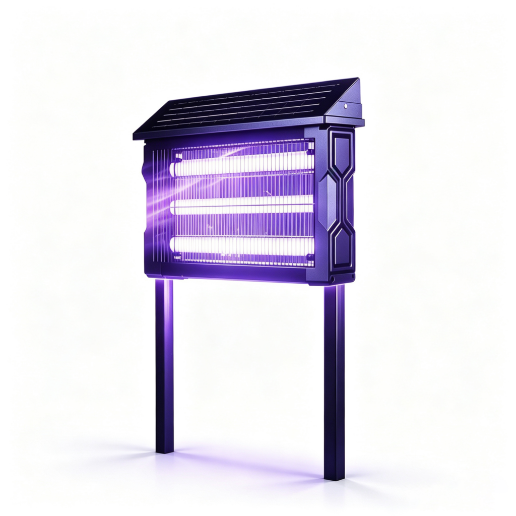Solar and rechargeable outdoor mosquito killer lamp